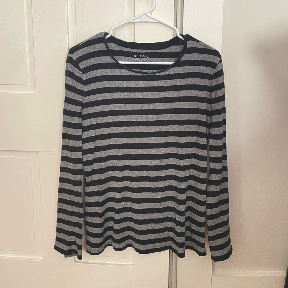 Grunge Striped Skater Longsleeve Top